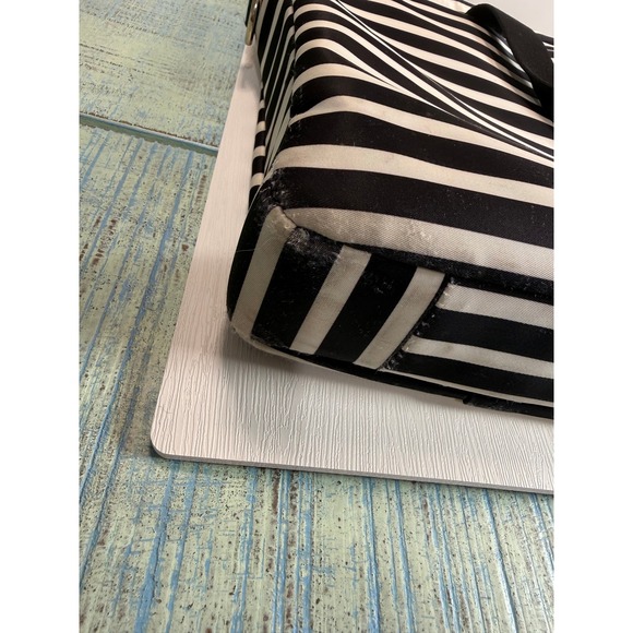 Kate Spade New York Laptop Bag Black White Stripe Zippered Carry Case - Picture 5 of 9